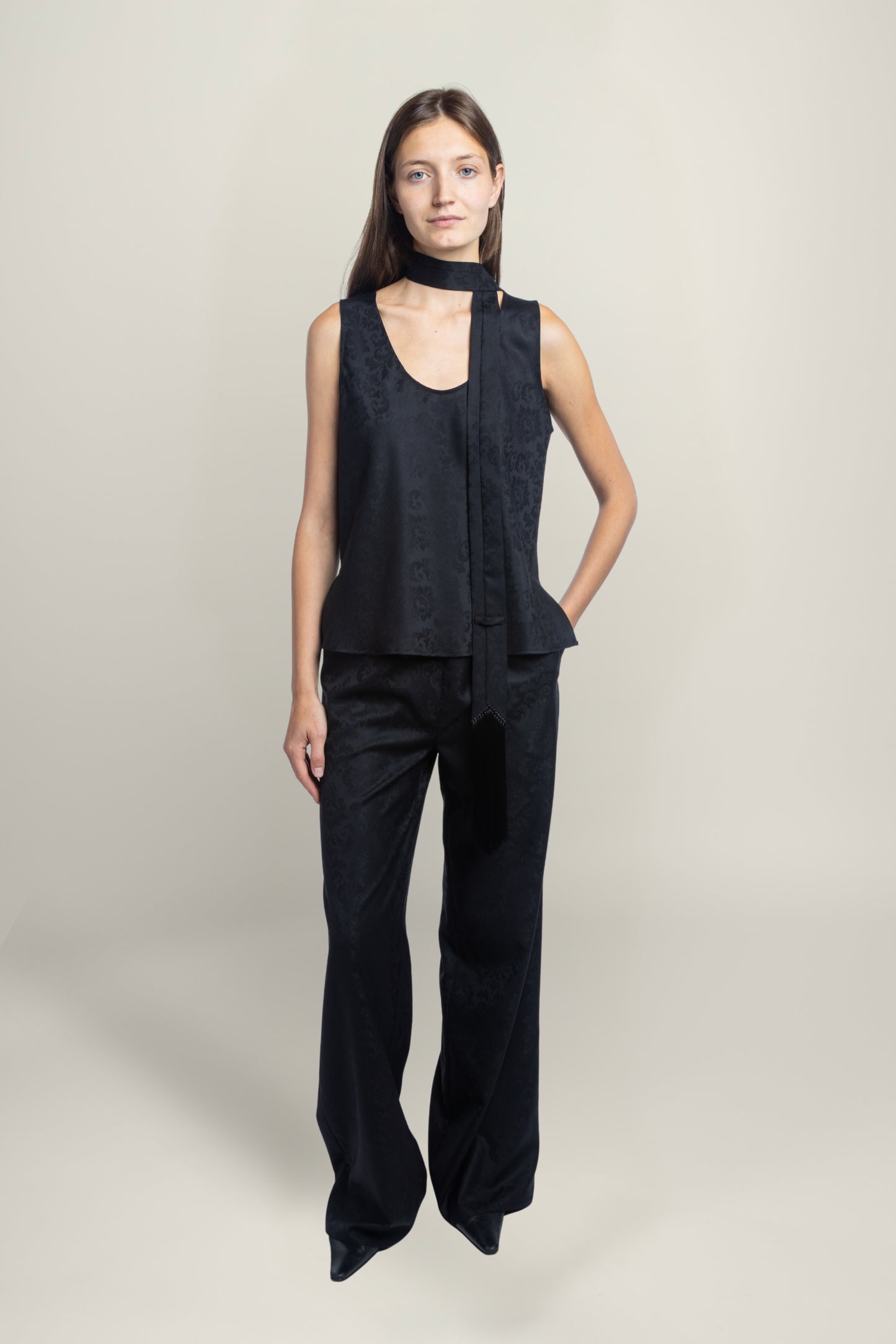 BRISA JACQUARD TIE | BLACK