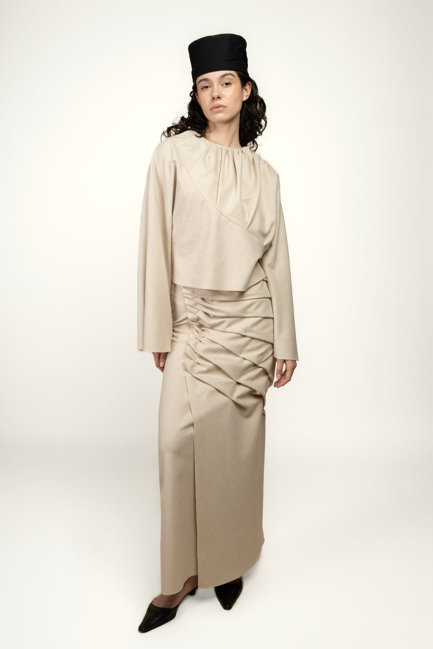 ONDARA PILLBOX HAT WITH HALCYON SET - MAISON MAGDALENA