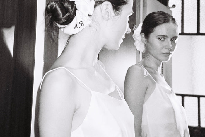 A picture of Magdalena looking in the mirror 