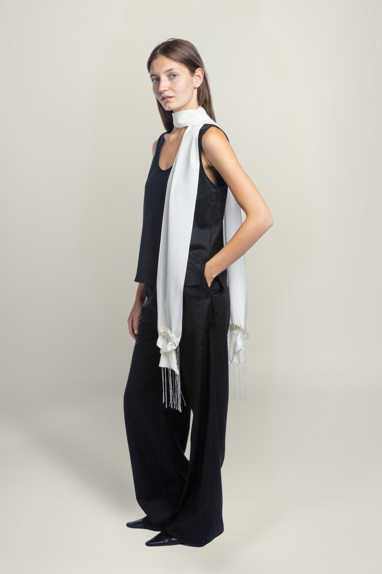FIORENTINA JACQUARD TROUSERS | BLACK