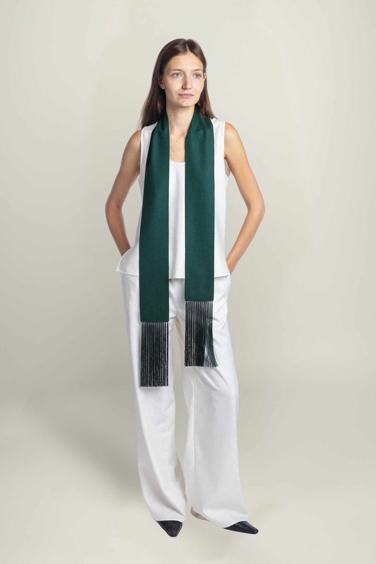 BRISA SLIM SCARF | FOREST GREEN