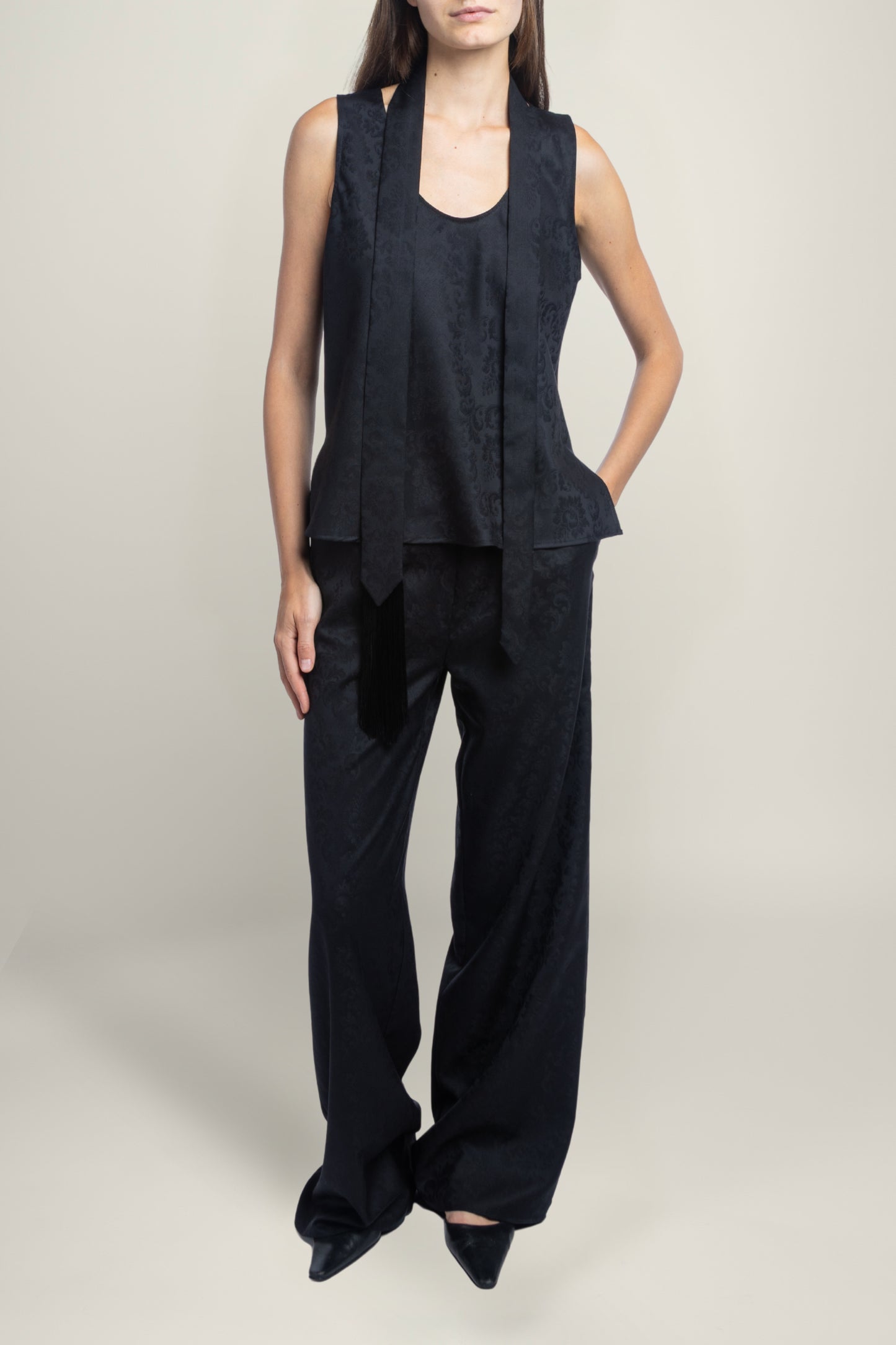 BRISA JACQUARD TIE | BLACK