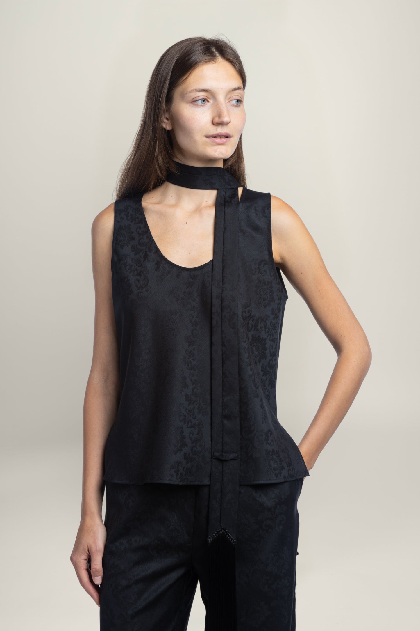 BRISA JACQUARD TIE | BLACK
