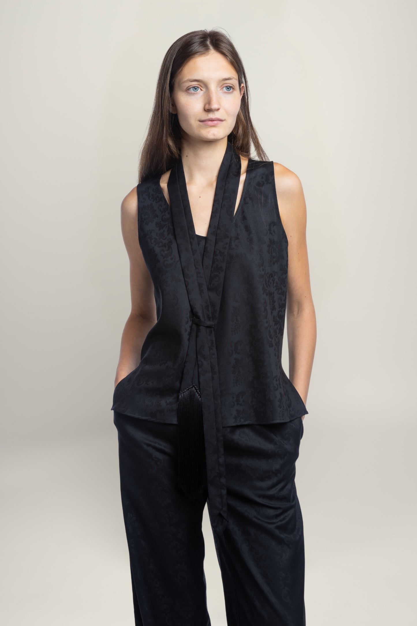 BRISA JACQUARD TIE | BLACK