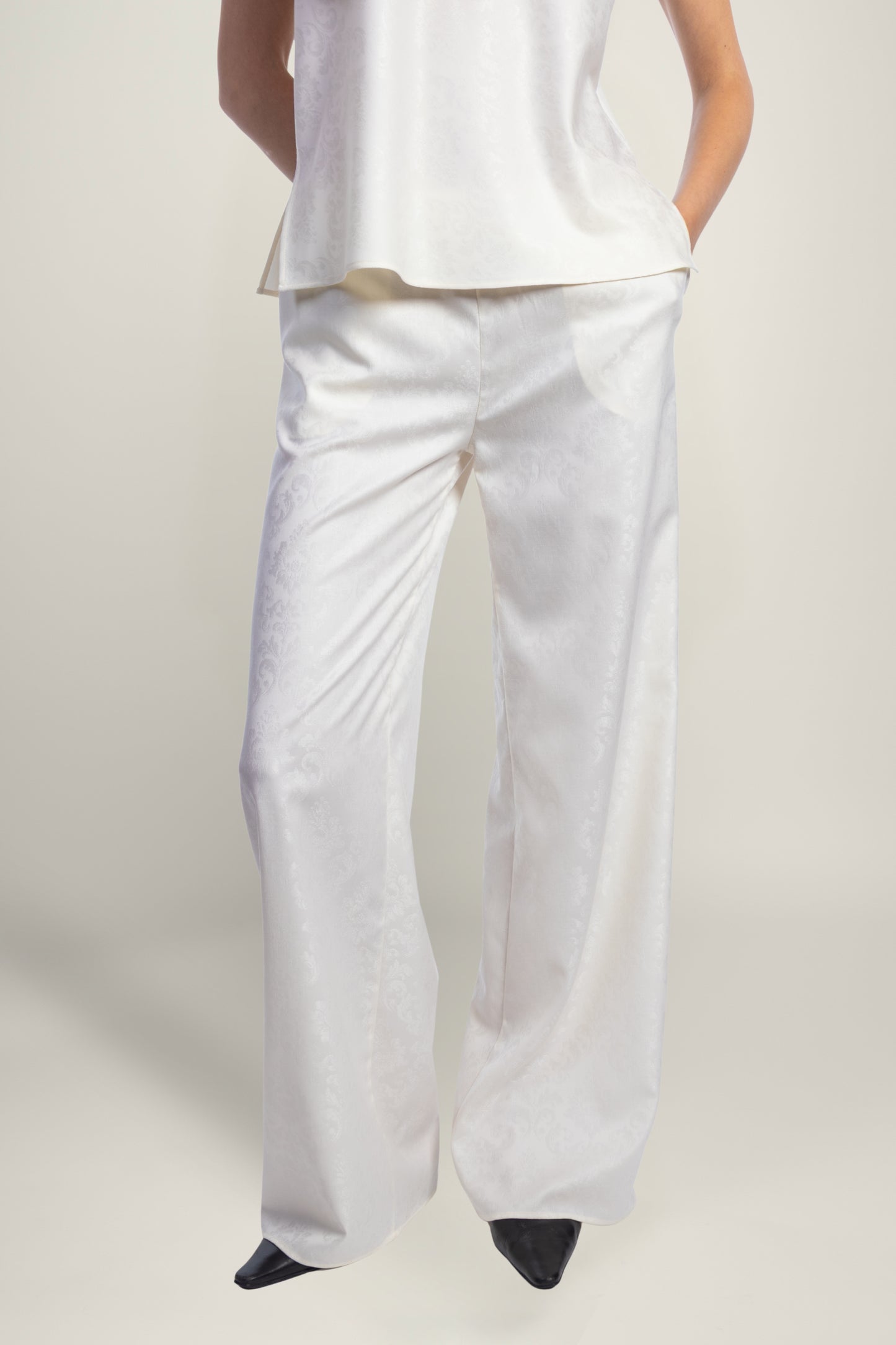 FIORENTINA JACQUARD TROUSERS | IVORY