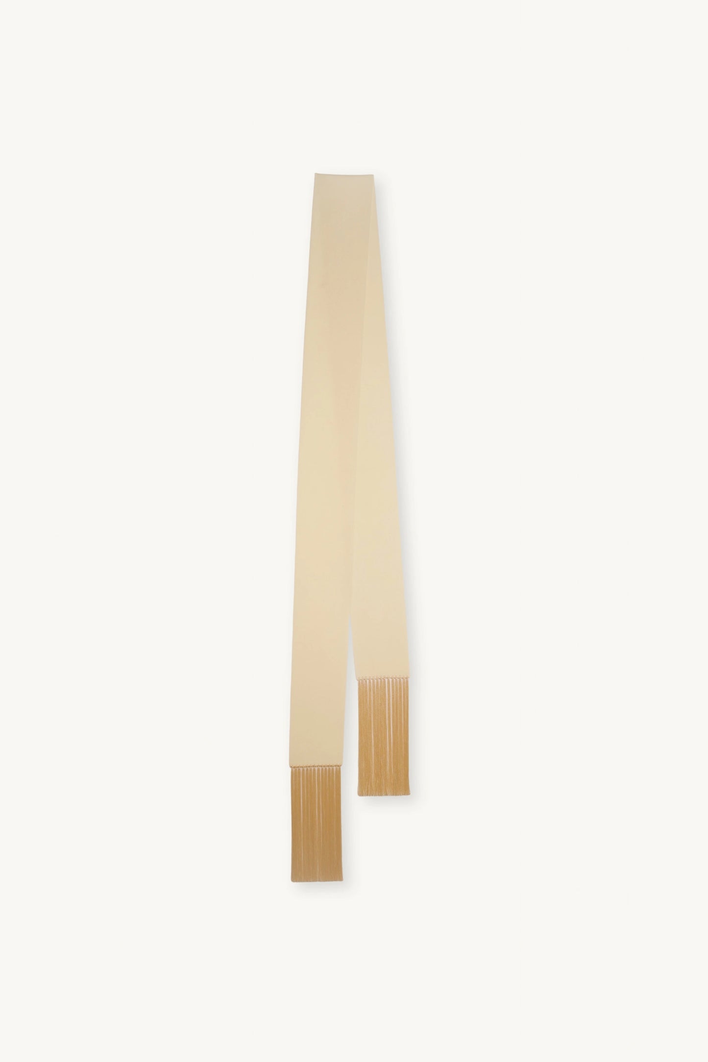 Brisa Slim Scarf | MAISON MAGDALENA | A Beige Scarf with a fringed finish