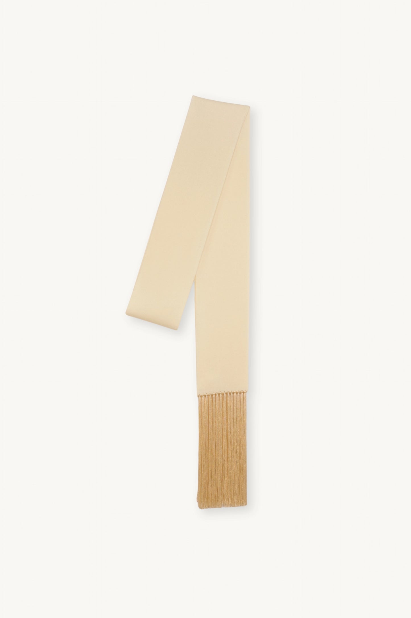 Brisa Slim Scarf | MAISON MAGDALENA | A Beige Scarf with a fringed finish