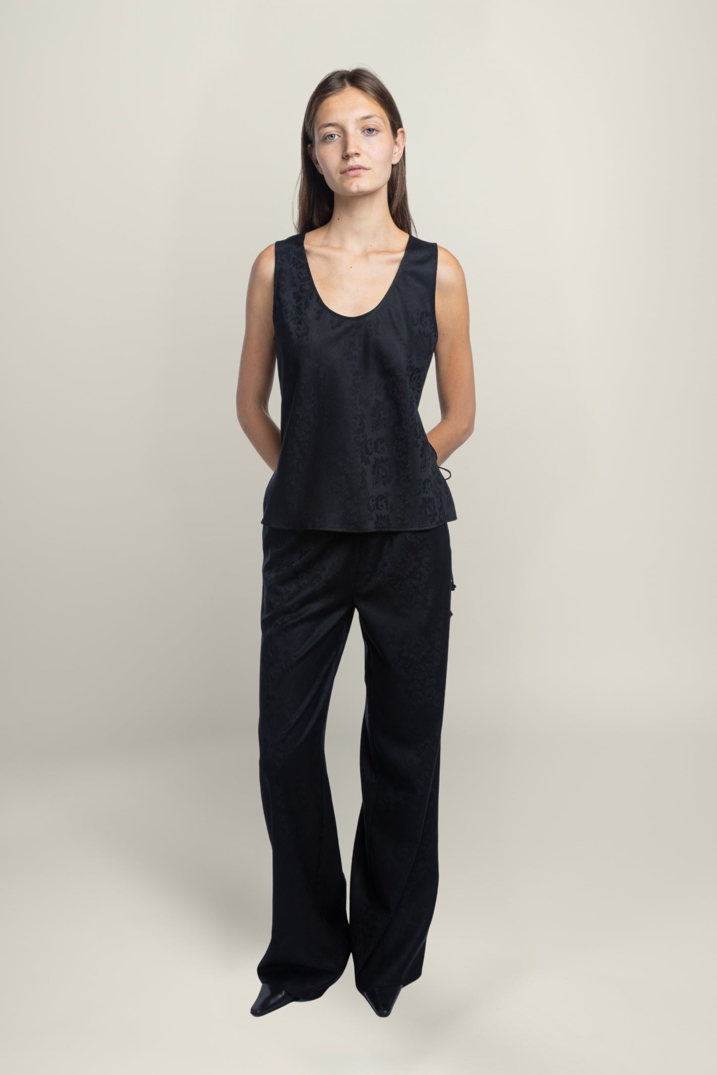 FIORENTINA JACQUARD TROUSERS | BLACK