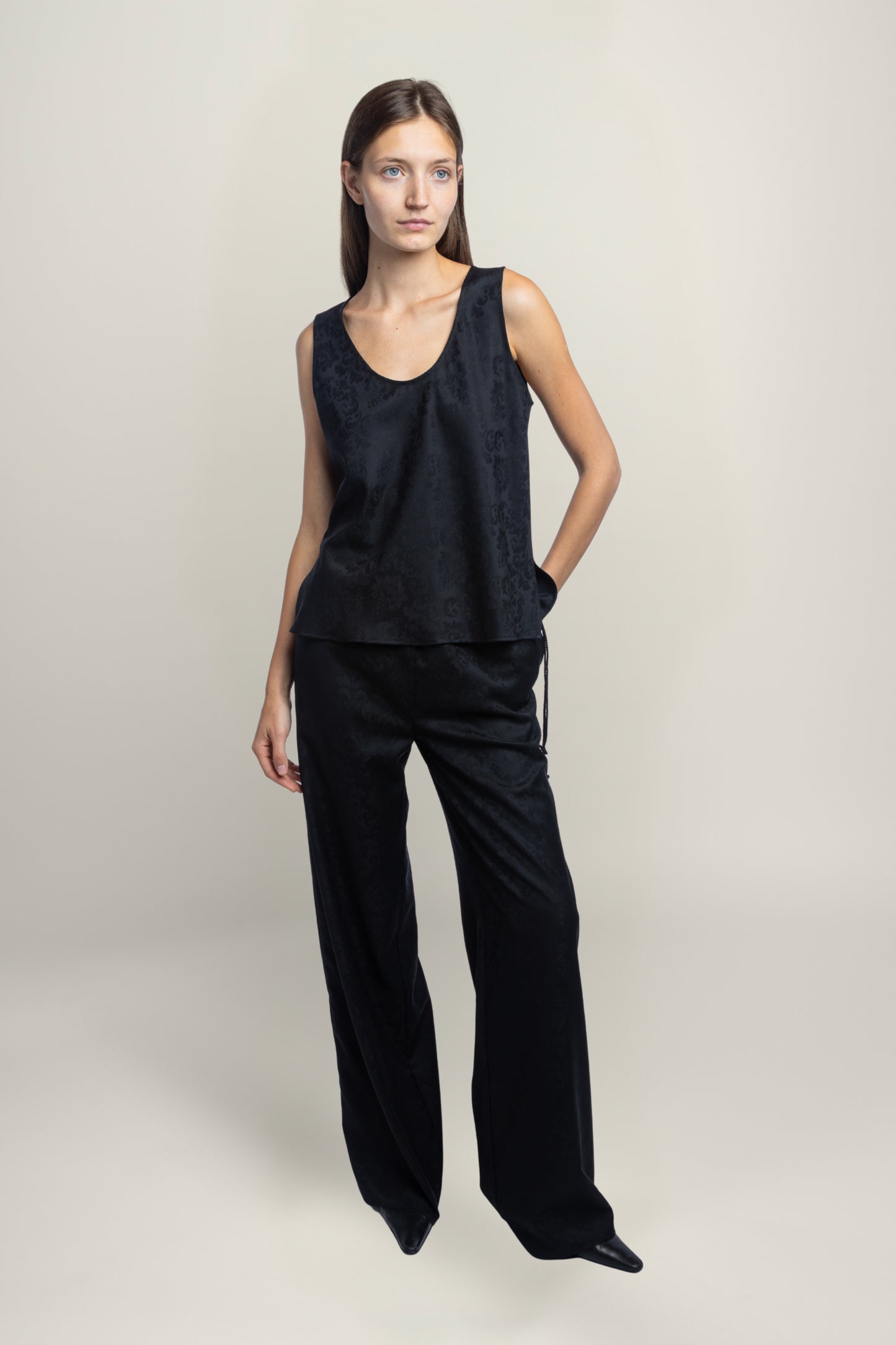 FIORENTINA JACQUARD TOP | BLACK