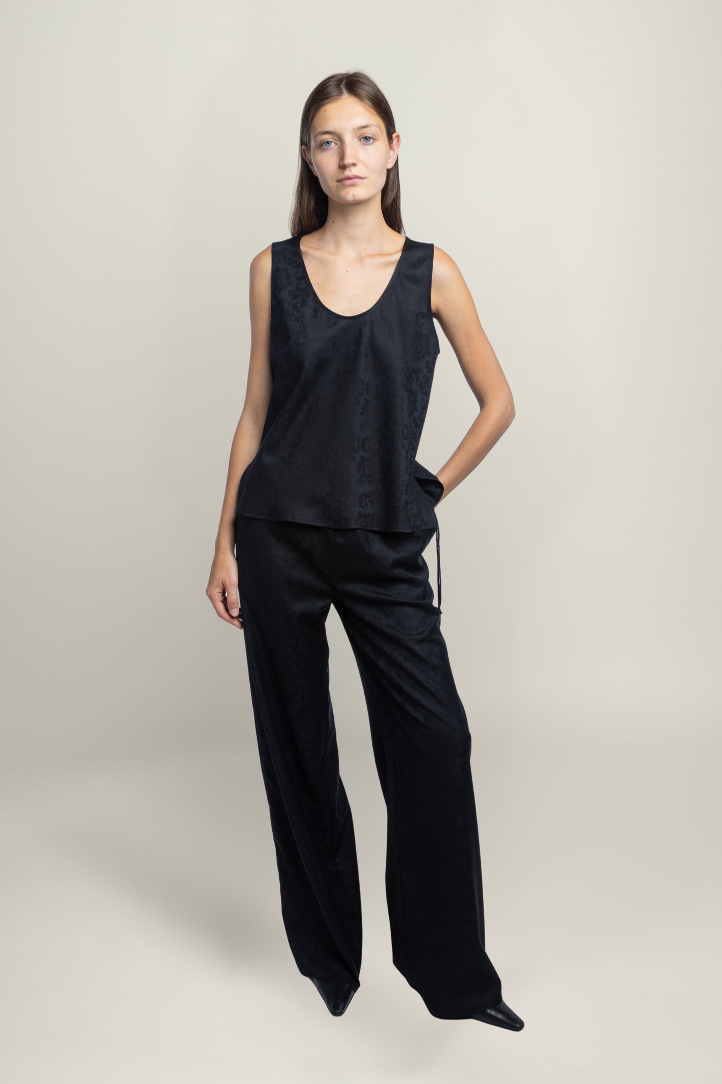 FIORENTINA JACQUARD TOP | BLACK