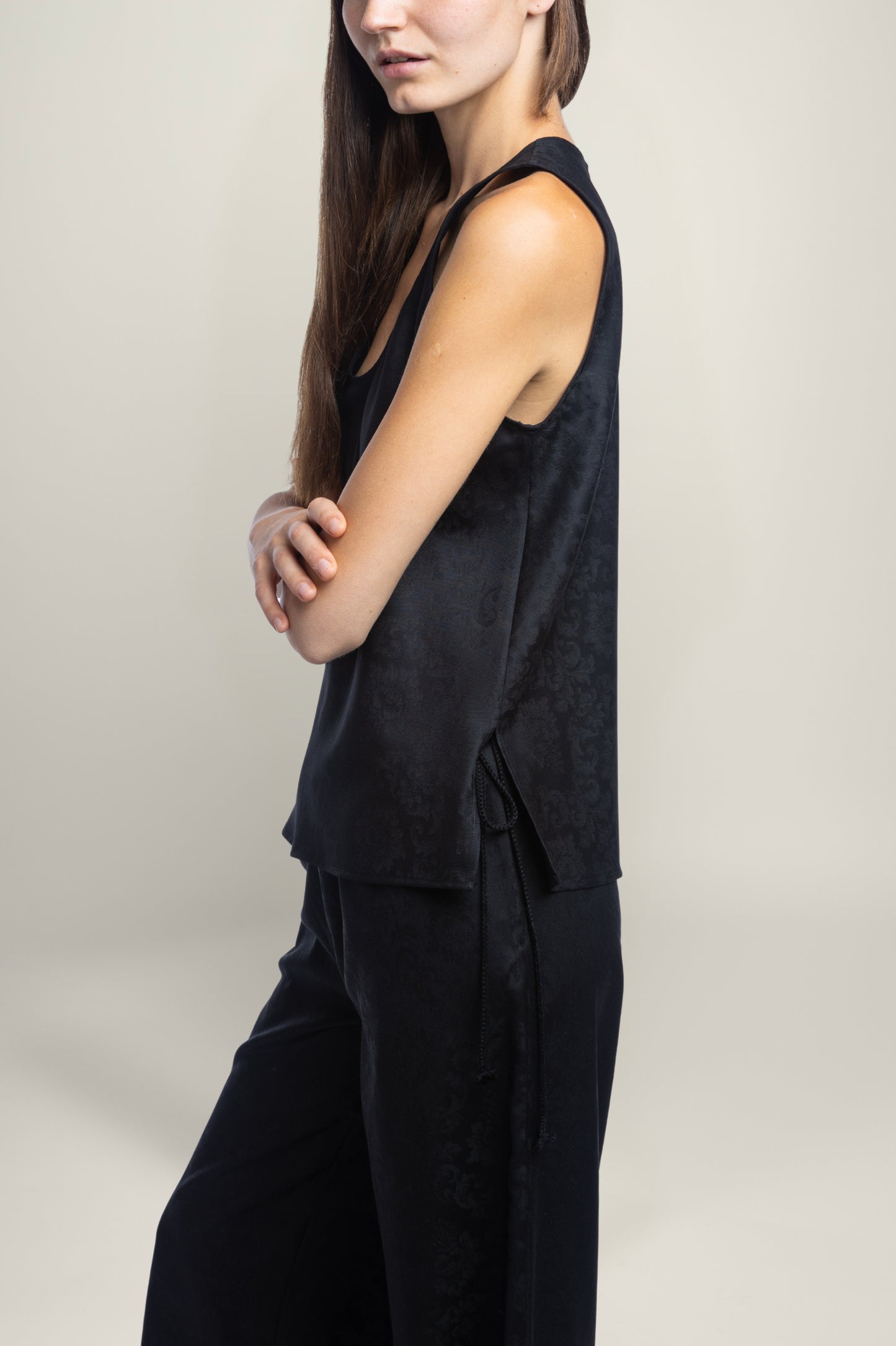 FIORENTINA JACQUARD TOP | BLACK