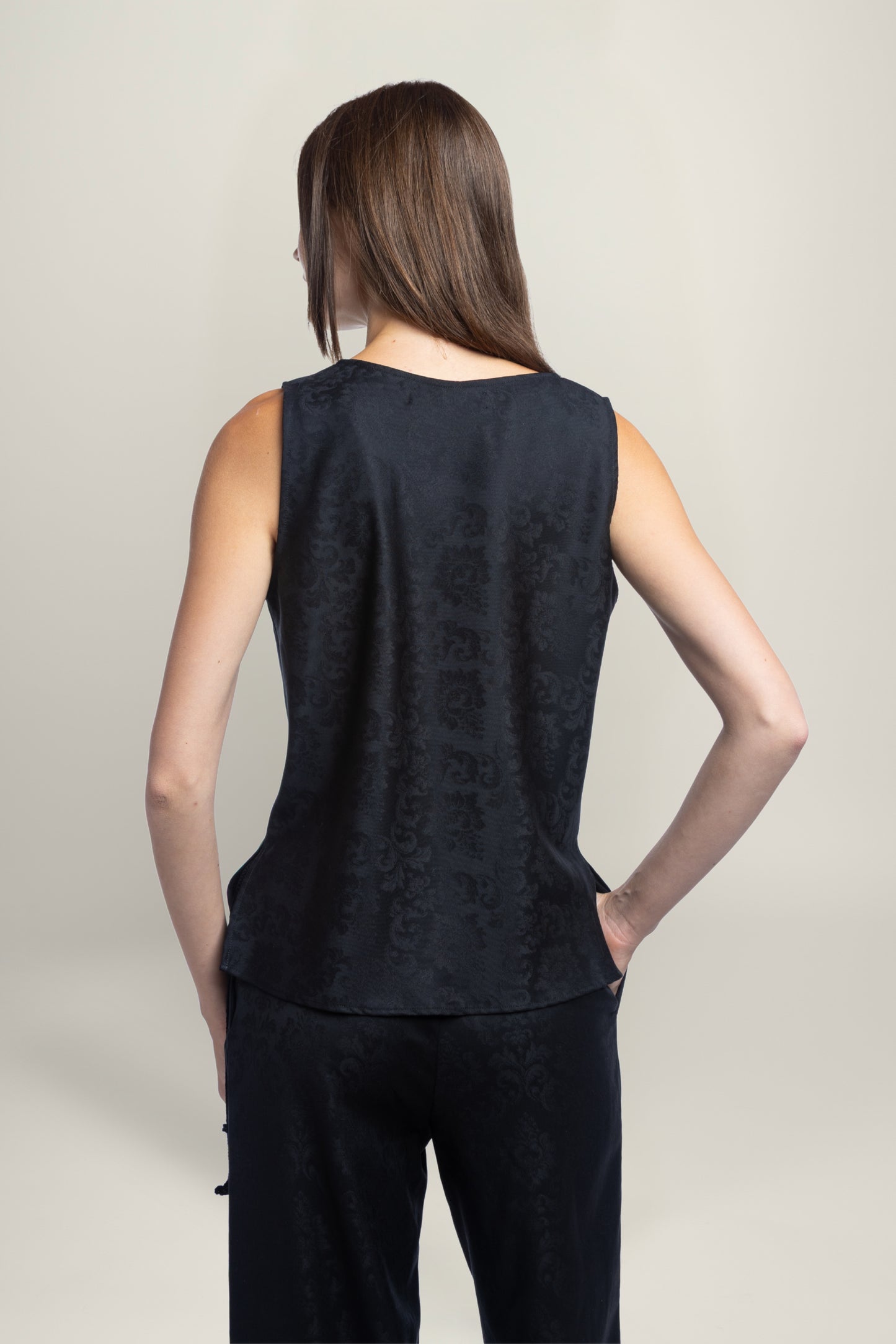 FIORENTINA JACQUARD TOP | BLACK