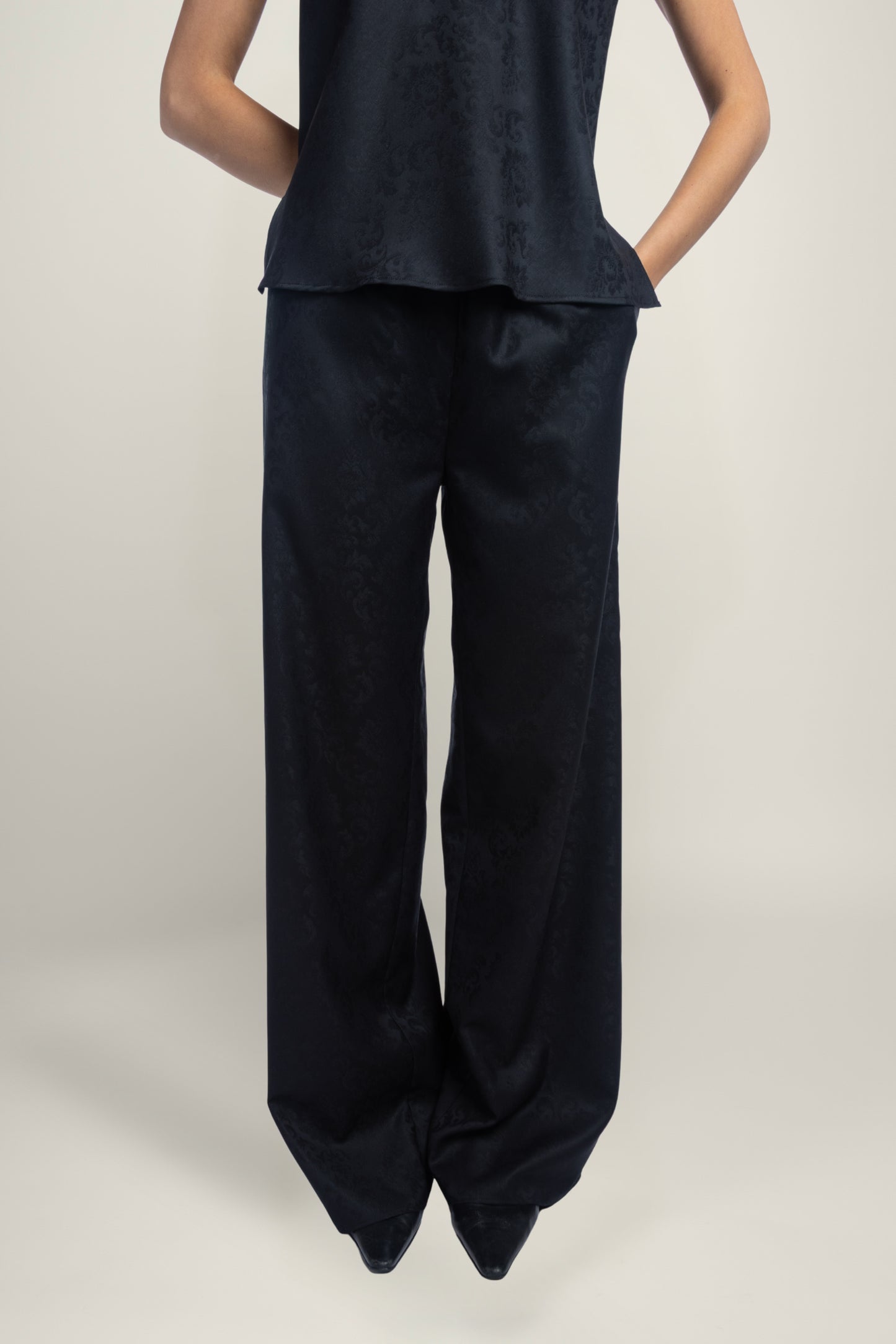 FIORENTINA JACQUARD TROUSERS | BLACK