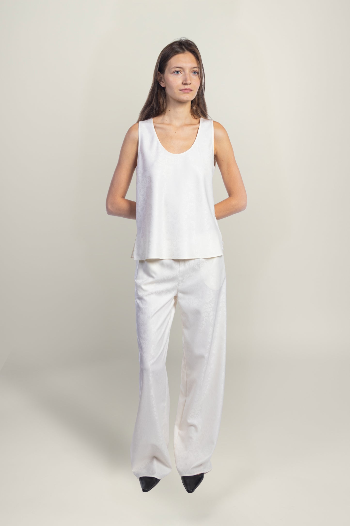 FIORENTINA JACQUARD TROUSERS | IVORY
