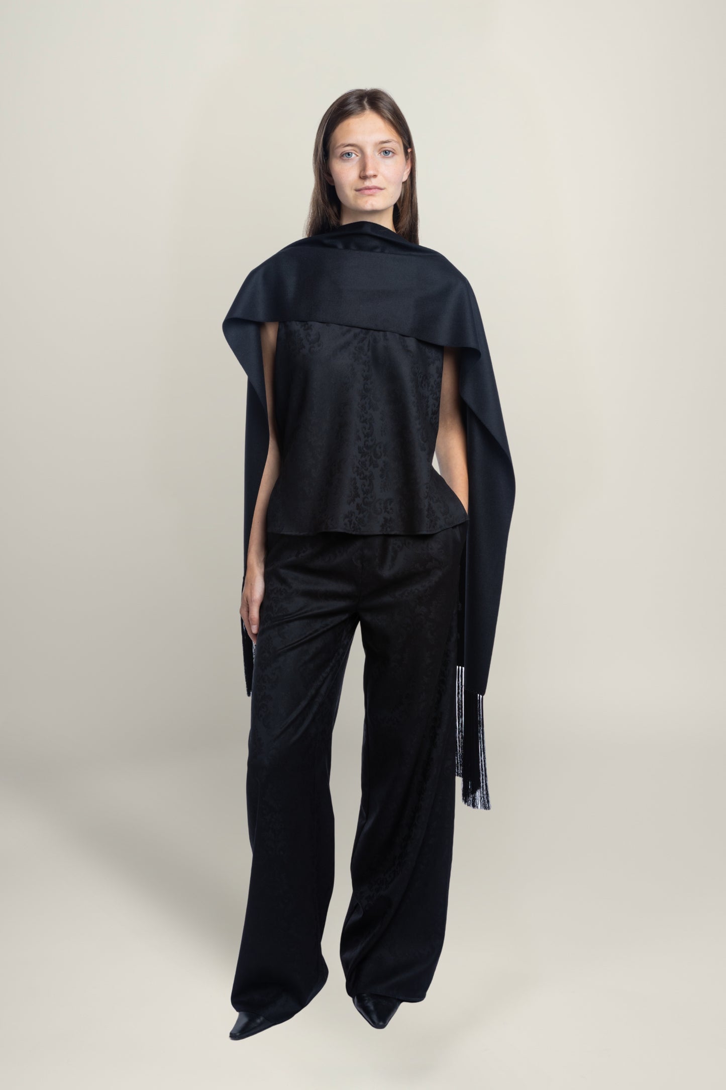 FIORENTINA JACQUARD TOP | BLACK