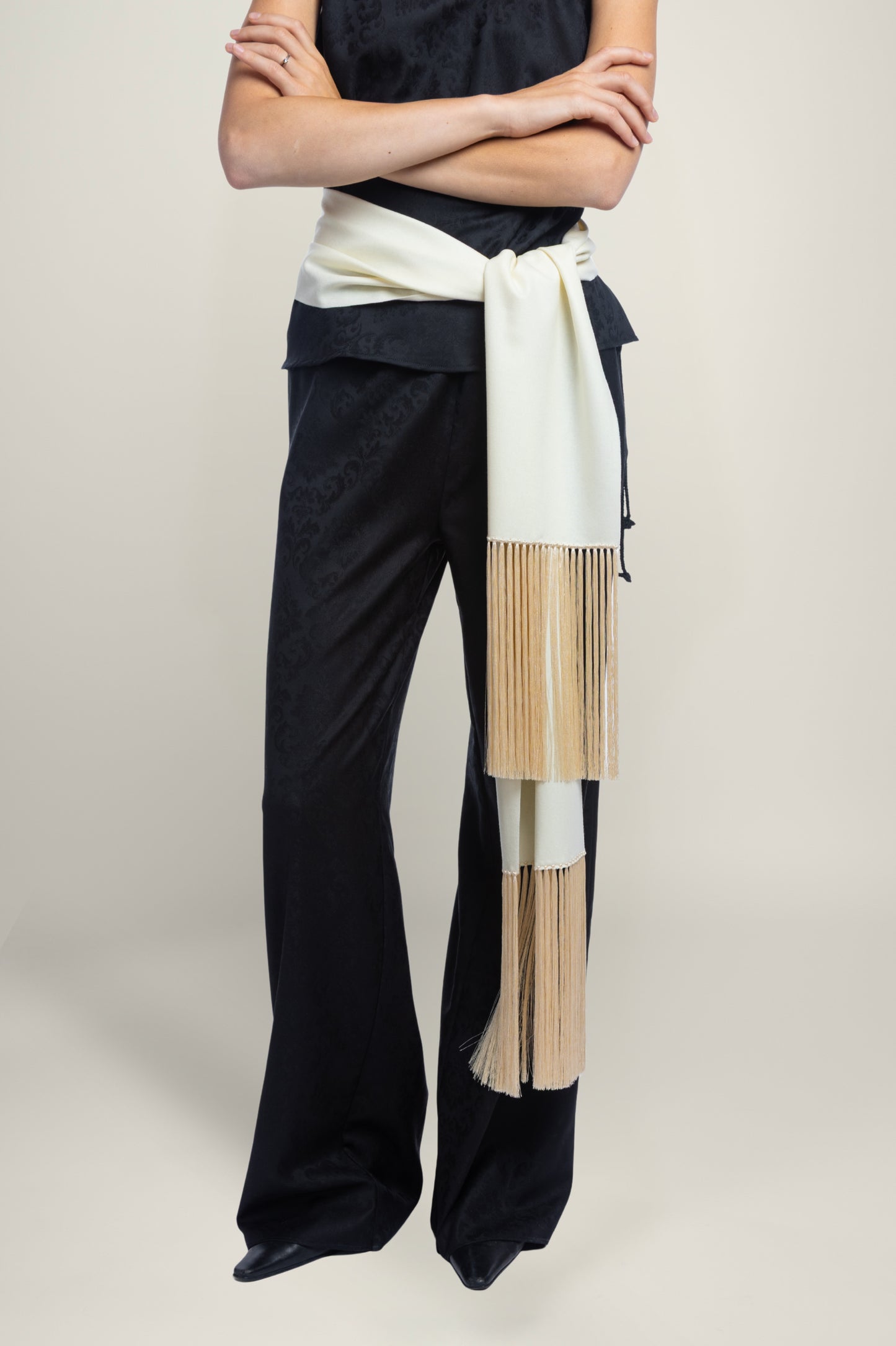 FIORENTINA JACQUARD TROUSERS | BLACK