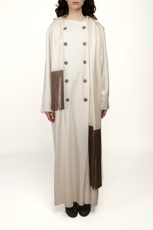 MARETTI TRENCH COAT | MAISON MAGDALENA | MODEL | FRONT 