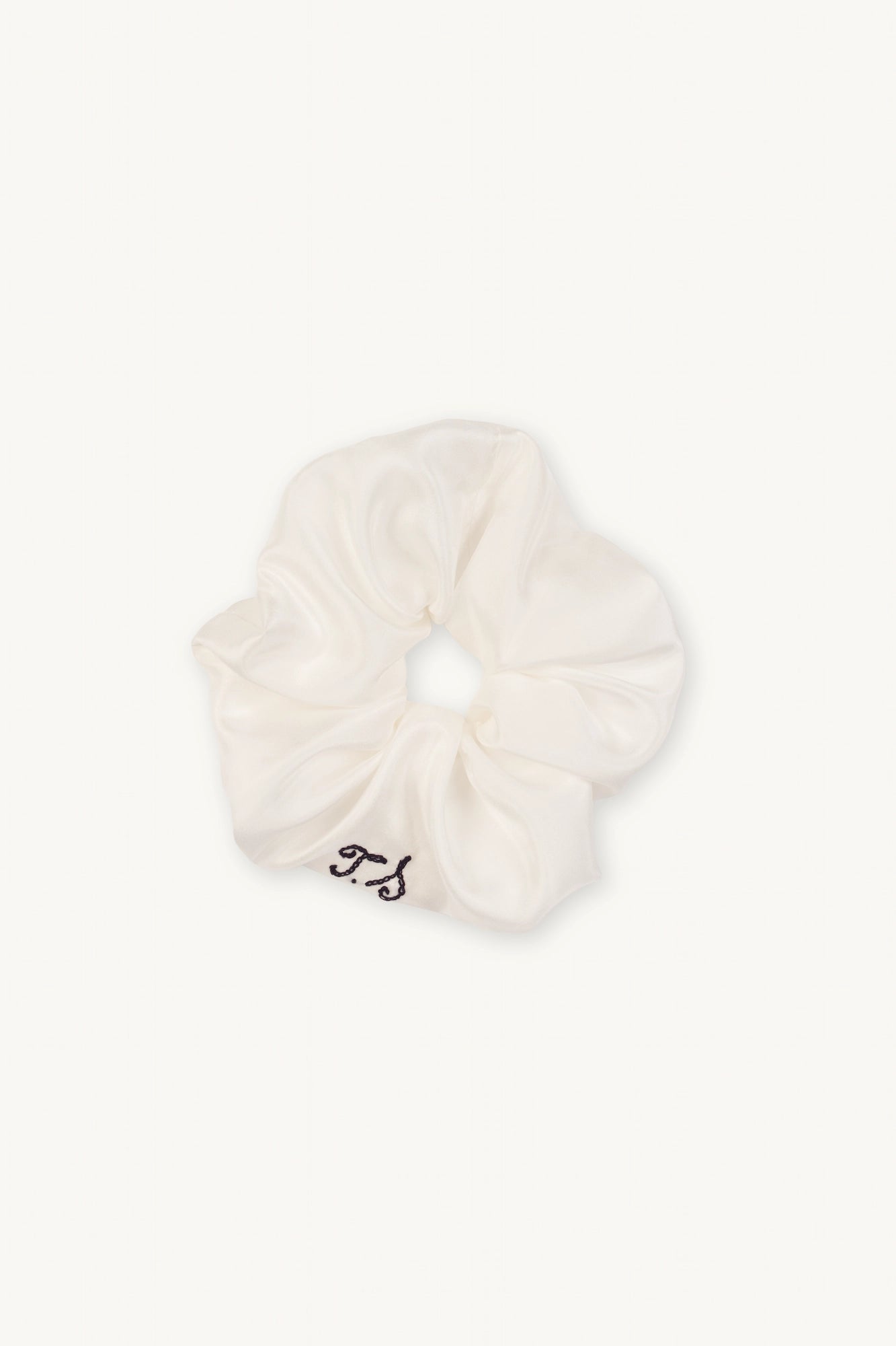 ANTIPASTI SCRUNCHIE - MAISON MAGDALENA - silk scrunchie with embroidered initials - product picture