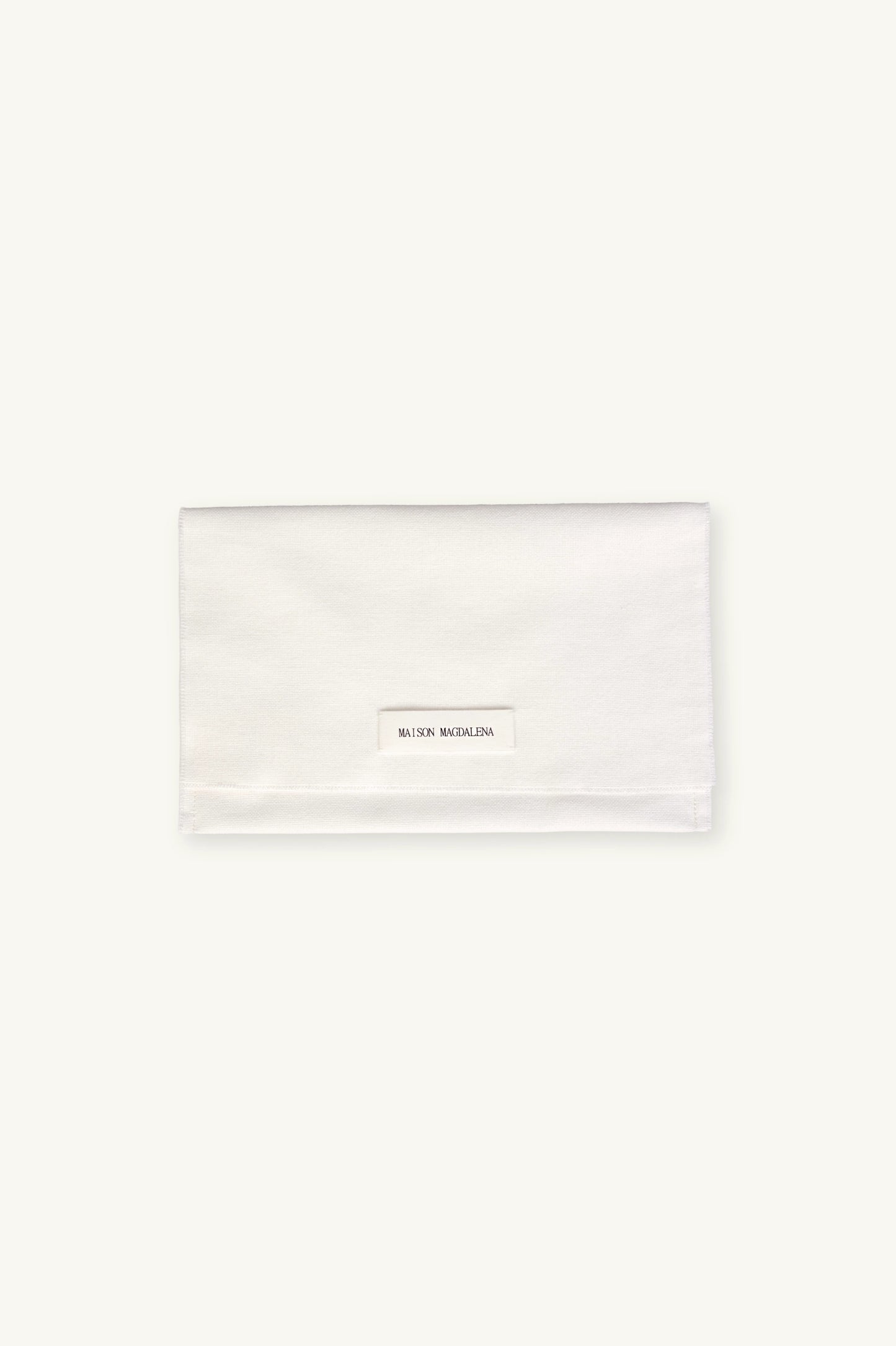 Rectangular white silk pocket used to store ANTIPASTI SCRUNCHIE | MAISON MAGDALENA