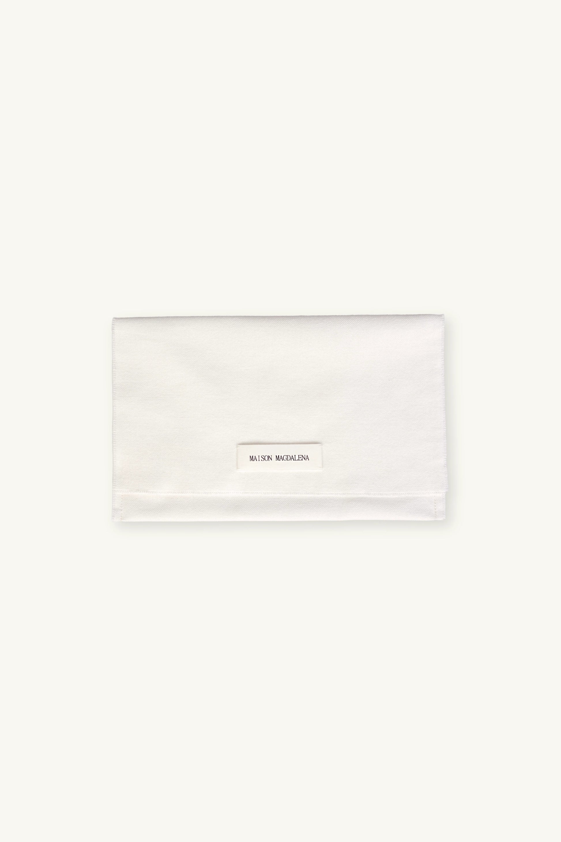 Rectangular white silk pocket used to store ANTIPASTI SCRUNCHIE | MAISON MAGDALENA